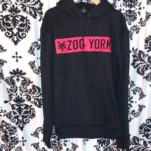 Zoo York Black Hoodie with Vibrant Pink Accents